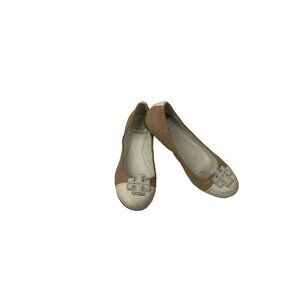Tory Burch Leather & Canvas Ballet Shoes. Sz 7.5